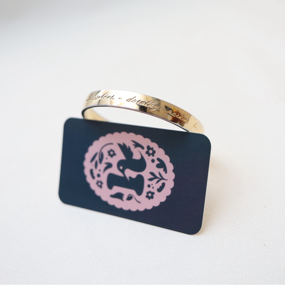 Kate Spade ‘Think Big’ Dorothy Parker Gold-Plated Idiom Bangle | Retired Design!